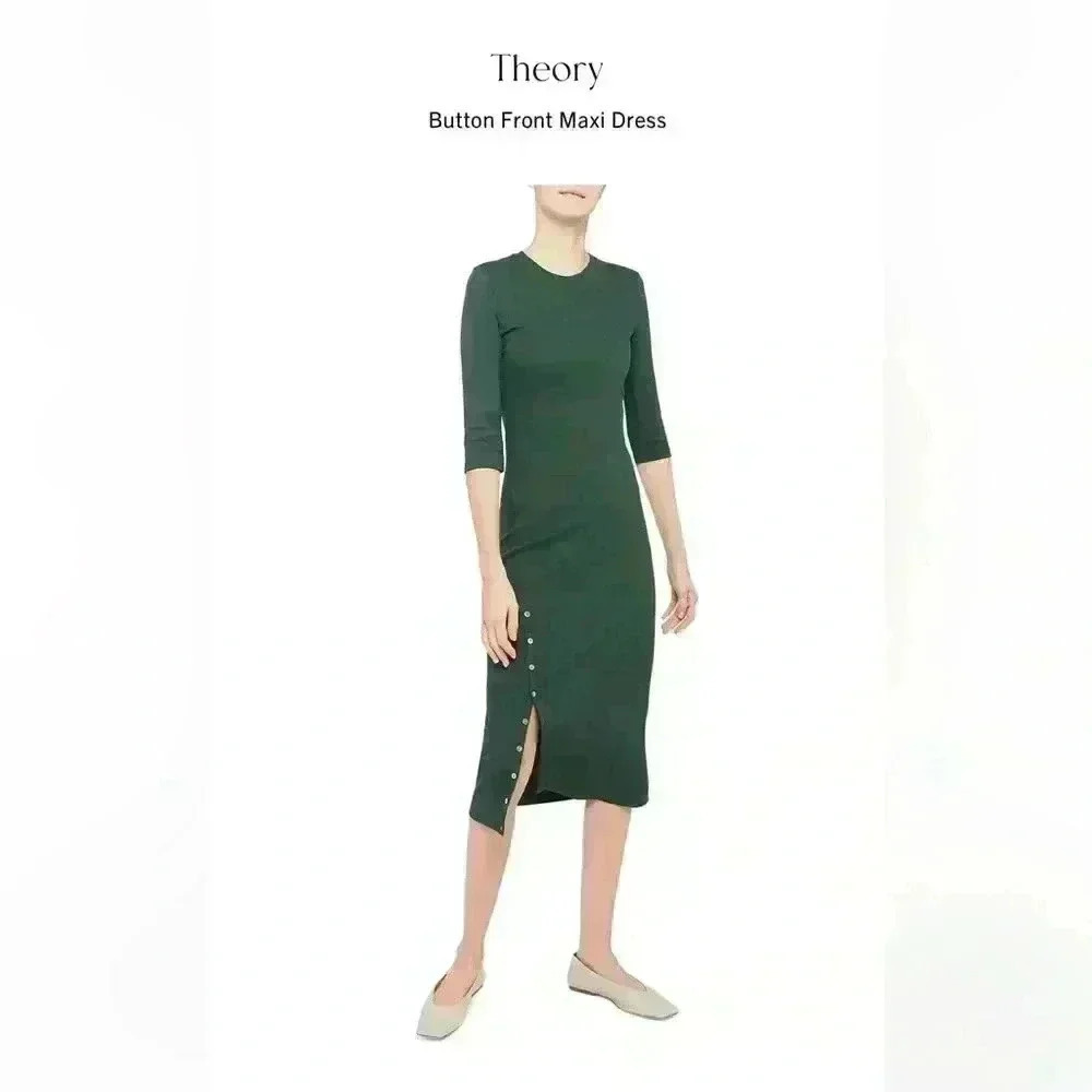 Theory Button Front Perry Knit Dress